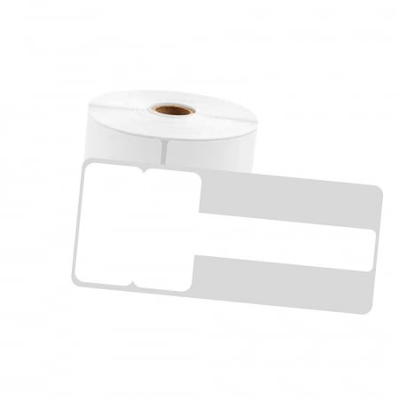 Etichete termice in rola AYMO - Etichete cabluri stegulet T 45 x 30 mm + 40 mm plastic alb Aymo ID1 pentru imprimanta AIMO Phomemo M110 M200 M220, 110 etichete