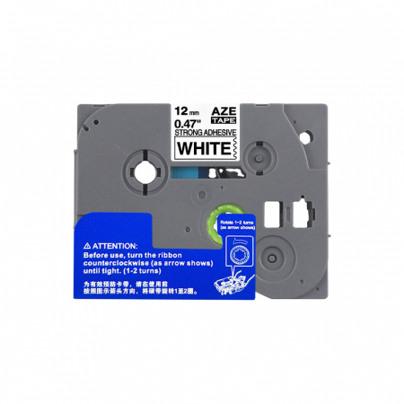 Etichete Compatibile Brother TZe industriale - Etichete strong adeziv compatibile Brother TZe-S231 12 mm negru/alb Aymo ID1 Brother S231 suprafete plane