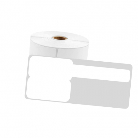 Etichete termice in rola AYMO - Etichete cabluri stegulet F 25 x 30 mm + 40mm plastic alb Aymo ID1 pentru imprimanta AIMO Phomemo M110 M200 M220, 100 etichete