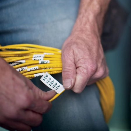 Flexible cable labels 12 mm x 3.5 m yellow Aymo ID1 compatible Dymo 18490 [4]