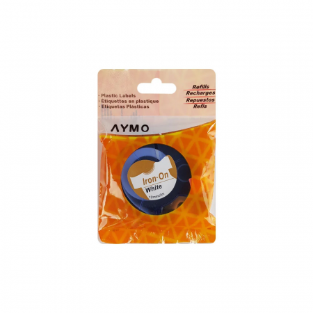 Etichete haine Iron-On 12 mm x 2 m negru alb Aymo ID1 compatibile Dymo S0718850 Letratag 18769 18773 18777 [4]