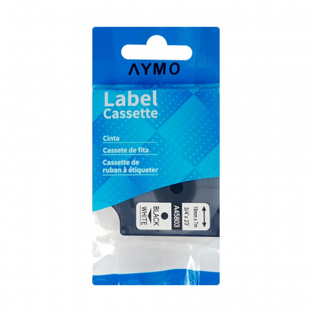 Etichete plastic alb 19 mm x 7 m Aymo ID1 compatibile Dymo S0720830 45803 [5]
