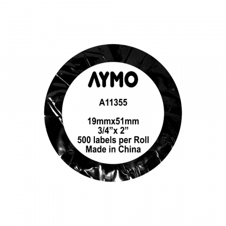 Etichete plastic alb 19 x 51 mm Aymo ID1 compatibile Dymo 11355 S0722550 500 etichete [2]