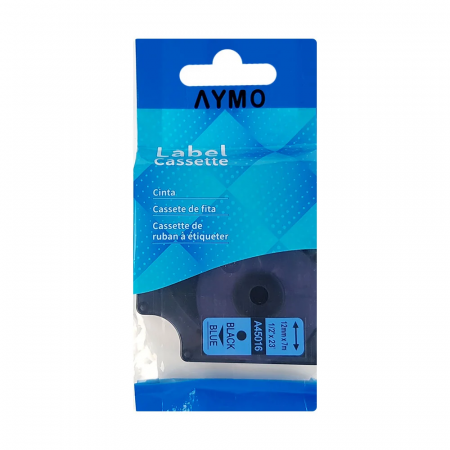 Etichete plastic albastru 12 mm x 7 m Aymo ID1 compatibile Dymo S0720560 45016 [10]