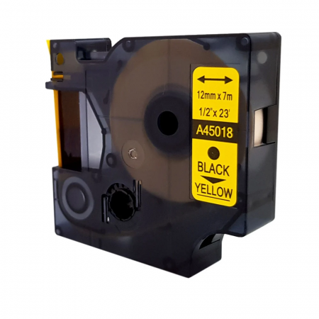 Yellow plastic labels 12mm x 7m Aymo ID1 compatible Dymo S0720580 45018 [6]