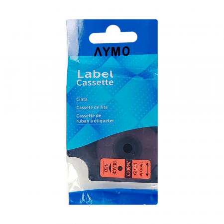 Red plastic labels 12 mm x 7 m Aymo ID1 compatible Dymo S0720570 45017 [9]