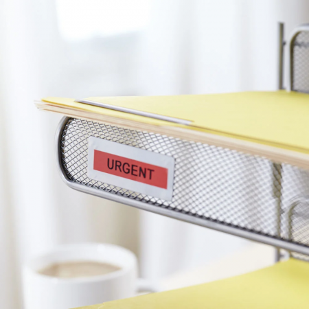 Red plastic labels 12 mm x 7 m Aymo ID1 compatible Dymo S0720570 45017 [5]