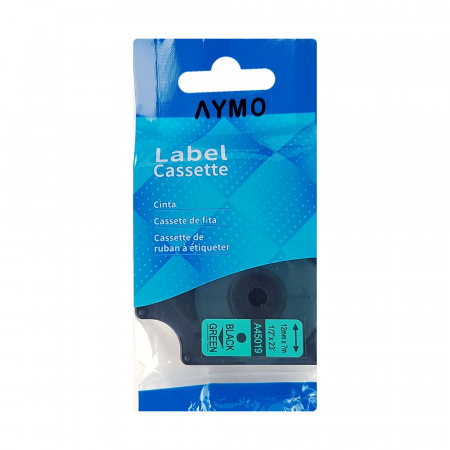 Etichete plastic verde 12 mm x 7 m Aymo ID1compatibile Dymo S0720590 45019 [6]