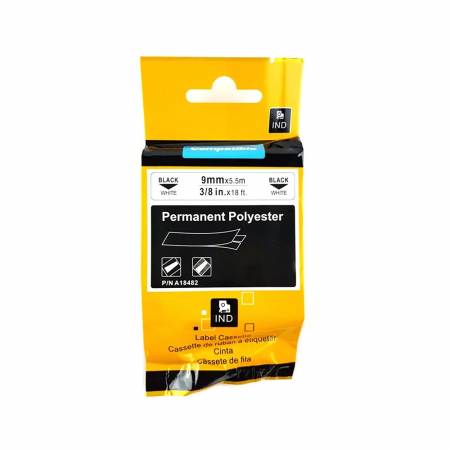 Polyester labels white 9 mm x 5.5 mm Aymo ID1 compatible Dymo 18482 flat surfaces [4]