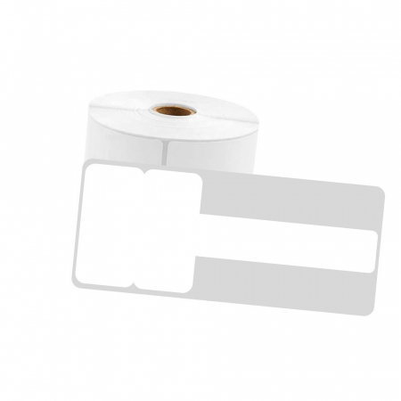 Etichete termice in rola AYMO - Etichete cabluri stegulet T 38 x 25 mm + 30 mm plastic alb Aymo ID1 pentru imprimanta AIMO Phomemo M110 M200 M220, 130 etichete