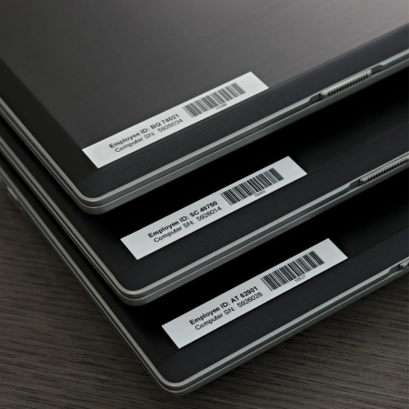 Strong adhesive labels compatible Brother TZe-S221 9 mm black/white Aymo ID1 Brother S221 flat surfaces [3]