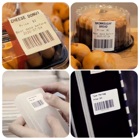 Etichete termice 20 x 10 mm plastic alb Aymo ID1 pentru imprimanta AIMO Phomemo M110 M200 M220, 600 etichete [10]