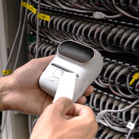 Etichete termice 20 x 10 mm plastic alb Aymo ID1 pentru imprimanta AIMO Phomemo M110 M200 M220, 600 etichete [12]