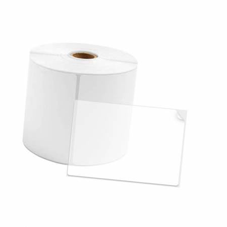Etichete termice in rola AYMO - Etichete plastic transparente 40 x 60 mm Aymo ID1 pentru imprimanta AIMO Phomemo M110 M200 M220, 130 etichete
