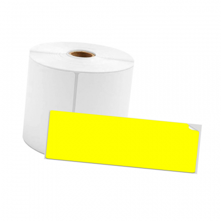 Etichete termice in rola AYMO - Etichete termice biblioraft 20 x 100 mm plastic galben Aymo ID1 pentru imprimanta AIMO Phomemo M110 M200 M220, 160 etichete