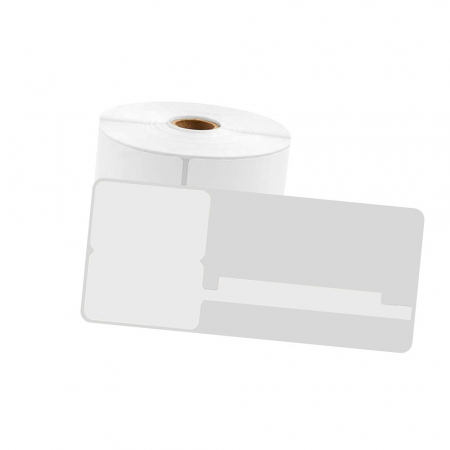 Etichete termice in rola AYMO - Etichete bijuterii 30 x 25 mm + 45 mm plastic alb Aymo ID1 pentru imprimanta AIMO Phomemo M110 M200 M220, 100 etichete