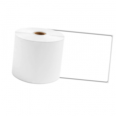 Etichete termice in rola AYMO - Etichete ecusoane/carduri mari 53 mm x 8 m modul continuu neadezive plastic alb Aymo ID1 pentru imprimanta AIMO Phomemo M200 M220