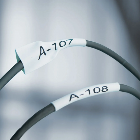 Etichete tub termocontractibil 12 mm x 1.5 m alb Aymo ID1 compatibile Dymo 18055 [3]