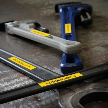 Etichete vinil galben 12 mm x 5.5 m Aymo ID1 compatibile Dymo 18432 [2]