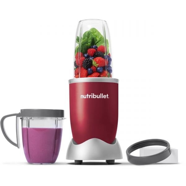 Blender Nutribullet Original 600 NB606R, 600W, Lama de extractie, Cana inalta de 700ml, Cana de 500ml, Amestecare uniforma, Design simplu si compact, Usor de curatat, Fara BPA, Cablu 100cm, 2.86kg, Ro