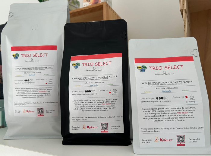 Cafea boabe Proaspăt Prajită TRIO SELECT by Răzvan Păunescu, blend 100% Arabica, 500g [2]