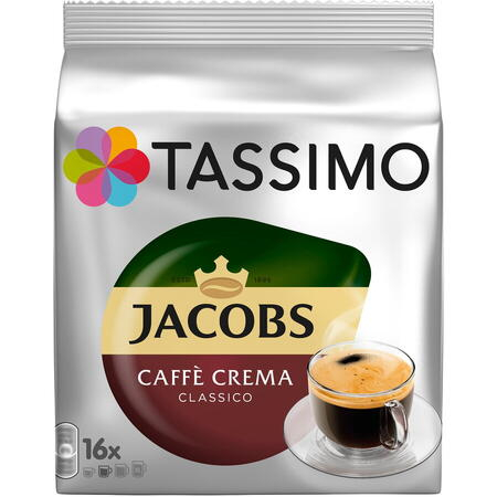 Capsule cafea, Jacobs Tassimo Cafe Crema Classico, 16 bauturi x 150 ml, 16 capsule