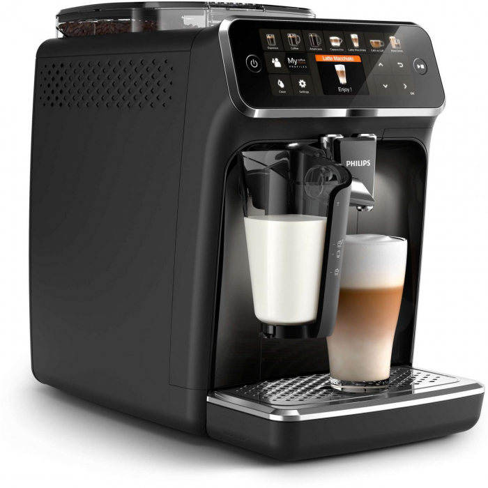 Espressor automat Philips LatteGo EP5441/50, 1500 W, 15 bar, Filtru AquaClean, 12 bauturi, Rasnita ceramica, Negru [3]