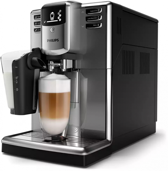 Espressor automat Philips Seria 5000 EP5334/10, sistem de llapte LatteGo, 6 bauturi, filtru AquaClean, rasnita ceramica, optiune cafea macinata, functie Memo, Gri antracit [1]