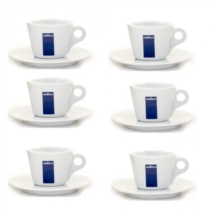 Lavazza cesti cappuccino cu farfurii ceramica 6 buc