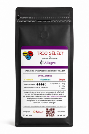 ALLEGRO - Trio Select By Razvan Paunescu, 1 kg, 100% Arabica, (Columbia, Guatemala, Etiopia)