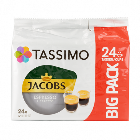 Tassimo - Capsule cafea, Jacobs Tassimo Espresso Ristretto Big Pack, 24 capsule