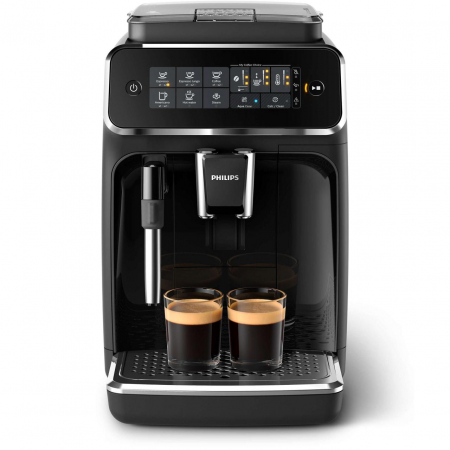 Espressor automat Philips EP3221/40, sistem de spumare a laptelui, 4 bauturi, filtru AquaClean, rasnita ceramica, optiune cafea macinata, ecran tactil, Negru [1]