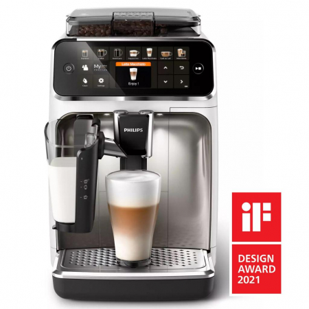 Espressor automat Philips Seria 5400 EP5443/90, sistem de lapte LatteGo, 12 bauturi, display digital TFT si pictograme color, filtru AquaClean, rasnita ceramica, optiune cafea macinata, functie MEMO 4 [1]