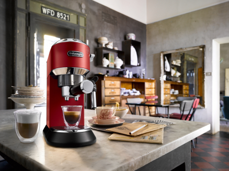 Espressor manual De’Longhi Dedica EC 685.R, 1300 W, 1.1 L, 15 bari, Rosu [5]