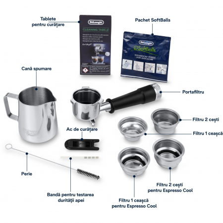 Espressor manual De’Longhi La Specialista Opera Cold Brew EC9555.M, 2 L, 1550W, 19 bar, Argintiu - Copie [1]