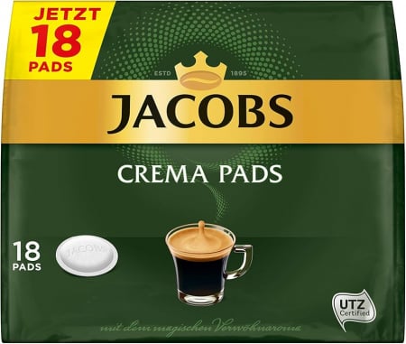 Paduri Compatibile Philips Senseo - Jacobs Paduri Crema, Compatibile Senseo, Certificate UTZ, 18buc