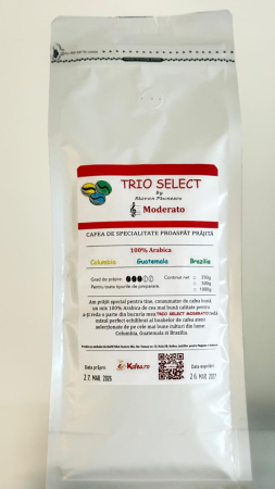 Cafea - Moderato - Cafea boabe Proaspăt Prajită TRIO SELECT by Răzvan Păunescu, blend 100% Arabica