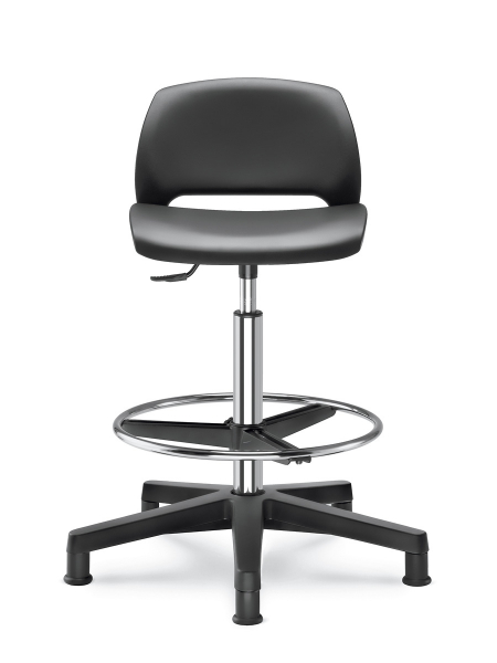 Scaun supra-inaltat de laborator - fix/mobil - Cu spatar scund [2]