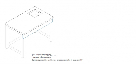 Module sanitare - Modul sanitar simplu - dimensiuni 1200/750/900 mm pe structura metalica