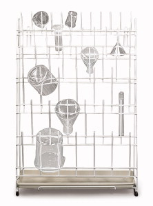 Accesorii - Uscator sticlarie metalic, W 420 X D170 X H610mm, 24 pini + 20 pini arcuiti