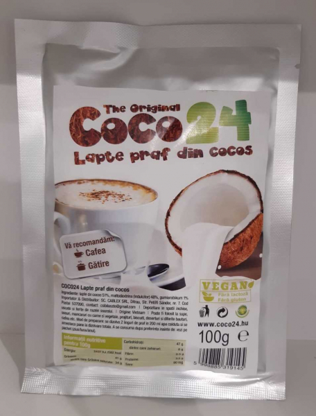 Lapte praf din Cocos fara gluten, fara lactoza 100g, CoCo24 [1]