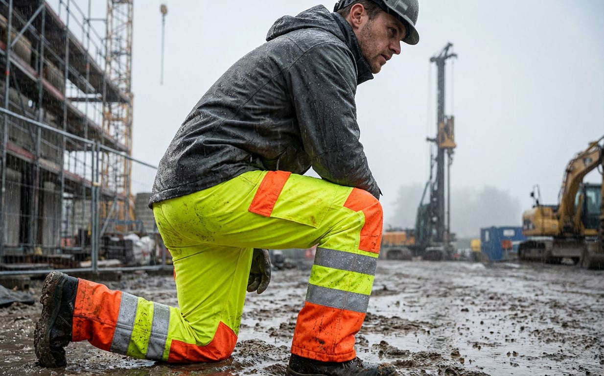 Pantaloni de lucru impermeabili si reflectorizanti: siguranta si eficienta pe santier