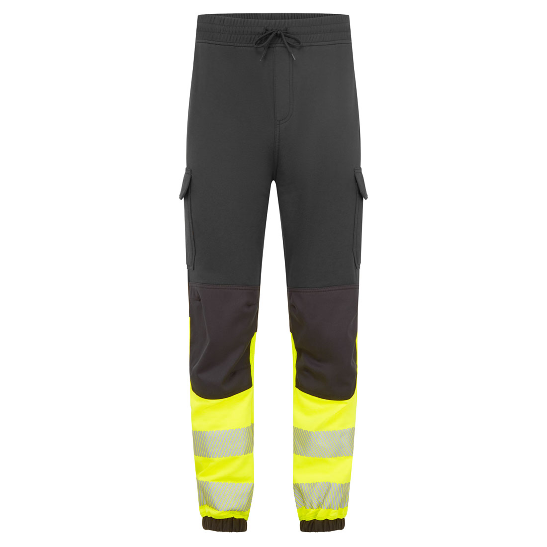 Imbracaminte de lucru - Pantaloni ignifugati cu benzi reflectorizante Portwest FR433 MODAFLAME HVO Clasa 1 FR, 60% modacrilic, 39% bumbac, 1% fibra de carbon, 300 gr/mp