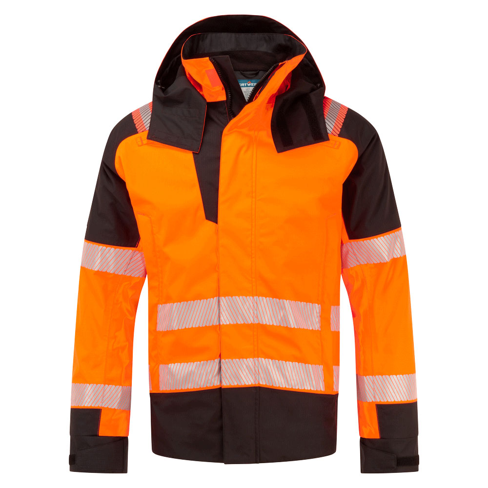 Jacheta ignifugata reflectorizanta Portwest FR606 MODAFLAME Rain+ Hi-Vis FR, 60% poliester, 21% modacrilic, 18% bumbac, 1% fibra de carbon, 270 gr/mp [0]