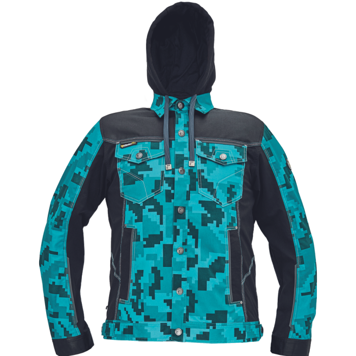 Jacheta cu gluga Cerva NEURUM CAMOU, 62% bumbac, 35% poliester, 3% spandex, 260 g/mp, TRIFIBETEX [3]