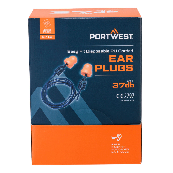 Antifoane interne de protectie Portwest EP12, Corded, SNR 37dB, spuma PU, 200 Per [2]