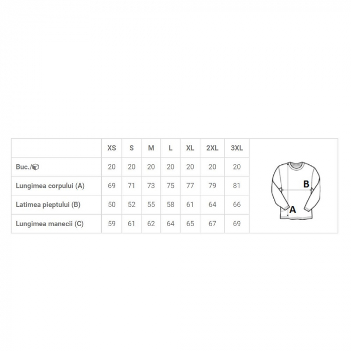 Bluza de iarna Kariban K478, 80% bumbac, 20% poliester, fermoar scurt, 280 gr/mp [2]