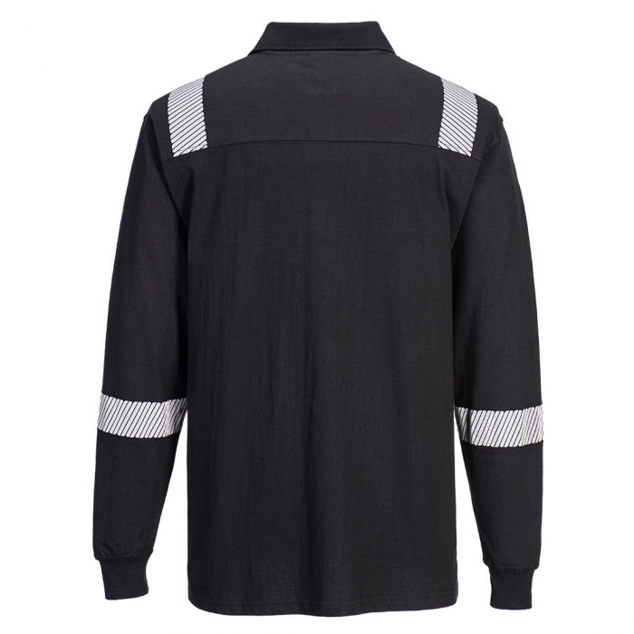 Bluza polo cu maneca lunga ignifuga Portwest FR711, 60% modacrilic, 39% bumbac, 1% fibre carbon, 200 gr/mp [2]