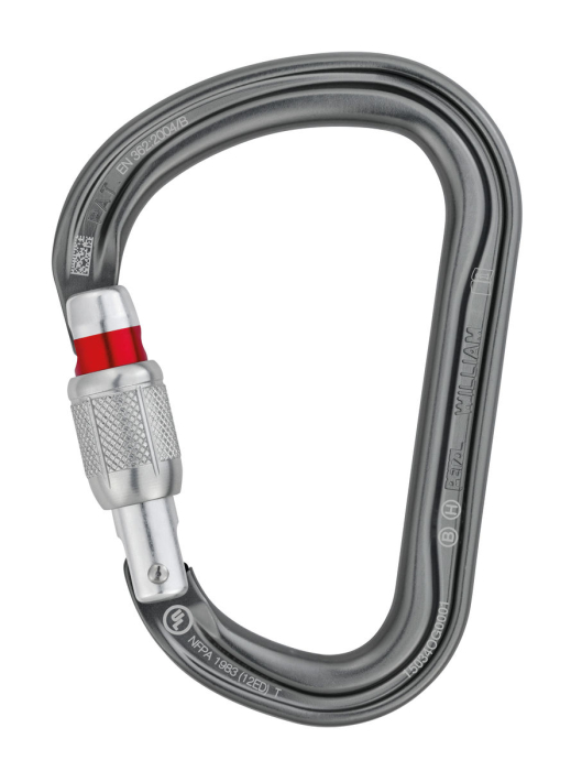 Carabiniera Petzl William SL tip HMS M36A Sl, aluminiu, cu inchidere prin infiletare [1]
