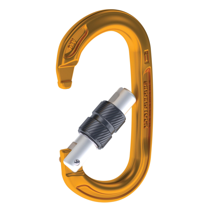 Carabiniera Singing Rock  OXY Sl ovala K0122EE05, aluminiu, 74g, 26kN, deschidere 21mm, inchidere prin infiletare [2]